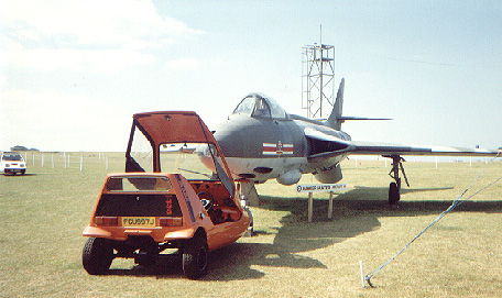 Bond bug and Hawker Hunter