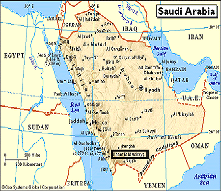 Map of Saudi Arabia