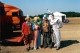 Tango Advert - Peter (the one with the yellow hair) standing with his fellow clowns just before filming a Tango advertisment.