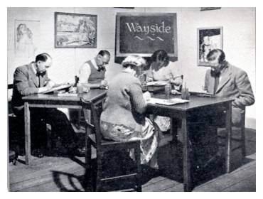 photo art class at an evening institute circa 1953