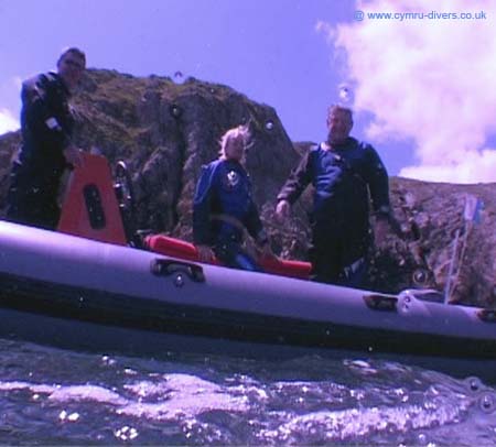 Divers on boat