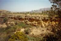 The ravine and columns from the Temple of Hephaistos