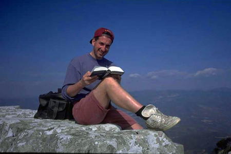 David Hope on the summit of Mount Ithome