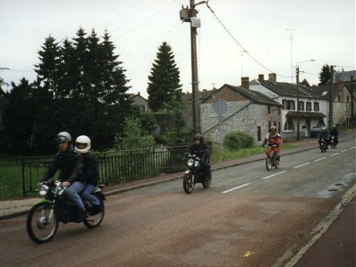 Bikes arriving at the halfway stop