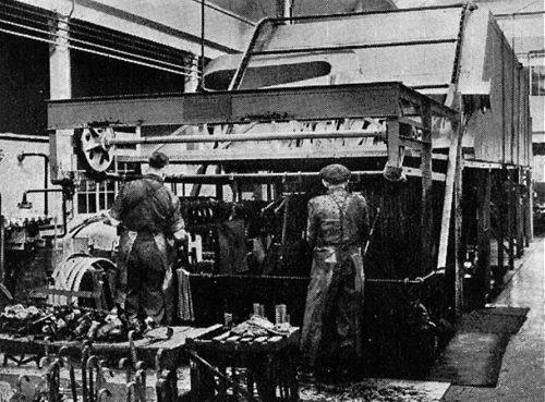 Loading end of one of the large enamelling ovens