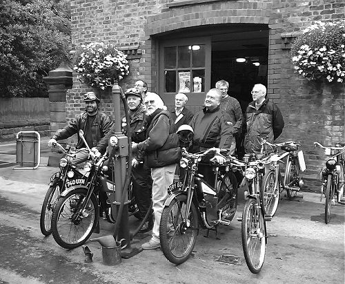 In front of Paul Adams's Cycle Museum