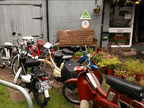 The bikes parked for the night