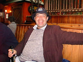 Gav's going for the  smart look , he must be sitting in a private box with those posh togs on.