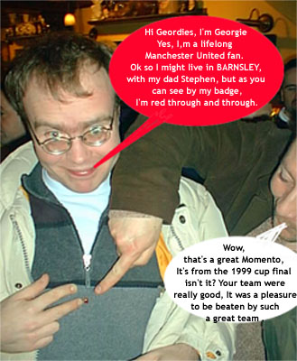 Georgie Lodge, A typical Man United fan