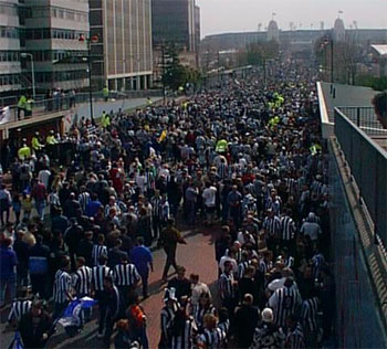 Wembley Way, spot the Chelsea fan
