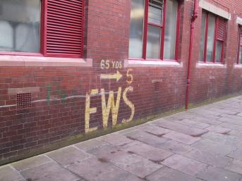 St Cuthbert's Lane,
	next to what was Binns.  Photographed June 2001