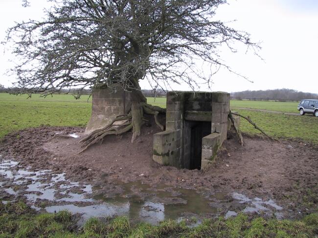 Air-raid shelter, front.