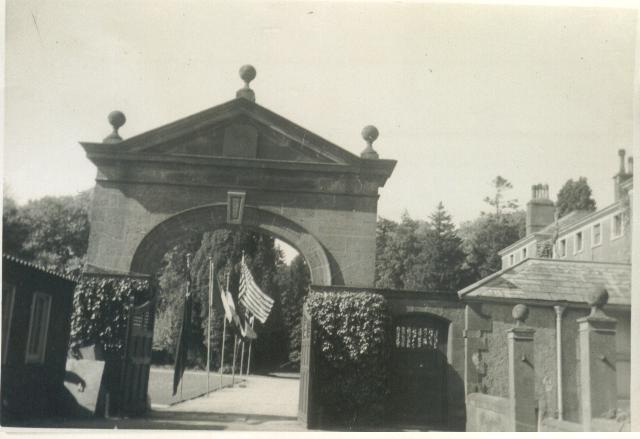 Gateway, HMS Volcano on V.E. Day.  The gateway is still there today