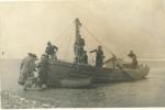 This is HMS Volcano boat at Ravenglass with HMS Volcano staff on board.