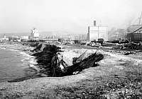 View from the shore-line on the old slag-bank, 13th March 1941.