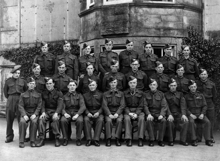 Battalion of Home-Guard in Workington, Clarence Postlethwaite (GPO Battalion) front row, second from RHS.