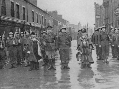 Stand-down parade, Finkle St.