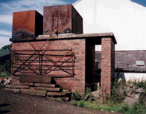 Shelter showing entrance and blast-wall