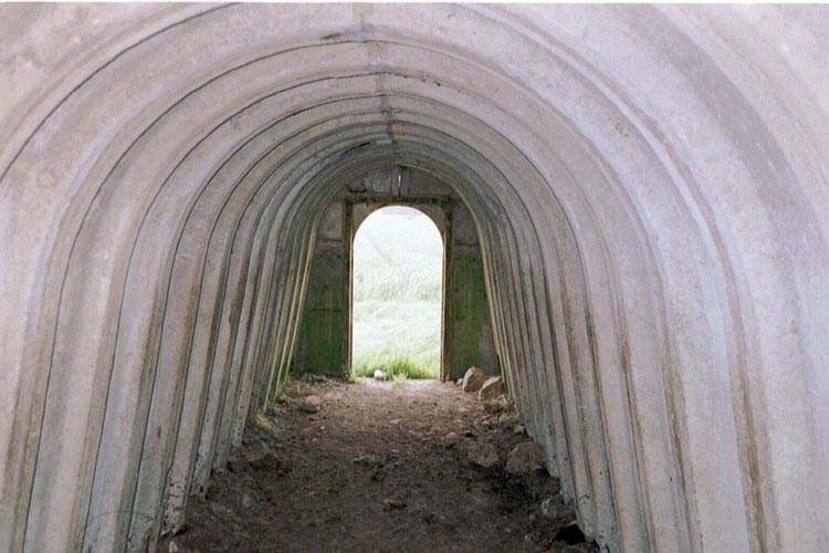 Looking down the shelter from the escape-hatch end.