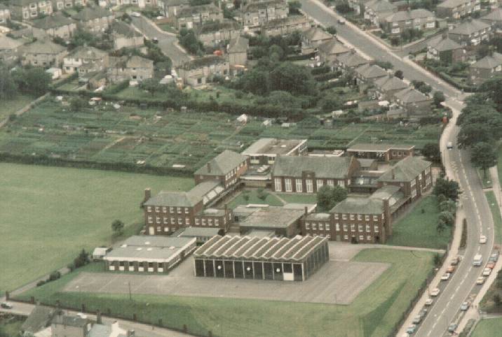 An aerial view of Newlands School, 1984.