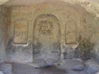 The interior of the Byzantine rock church of San Micidario