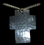 Cross Hammered Pewter Pendant