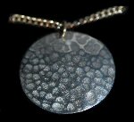 Round Hammered Pewter Pendant