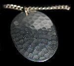 Oval Hammered Pewter Pendant