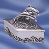 Miniature Silver Plated Pewter Box - Design 2256 Dolphins