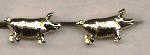 Gold Plated Pig Cuff links