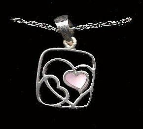 Square with Hearts Pendant