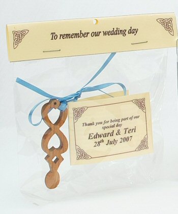 Lovespoon Wedding Favour in poly bag Many diffent colour ribbons available