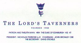 John Hague and Associates maintain a close relationship with the Lords Taveners