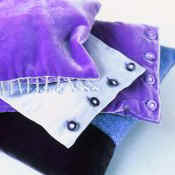 Marylyn Larkin Velvet Beaded Cushion filled with lavender, take details and click to order