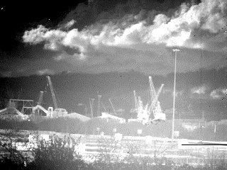 Experimental IR Cameras made by CEDIP showing an industrial scene