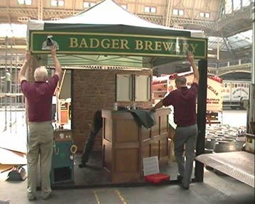 The brewery stands going up.