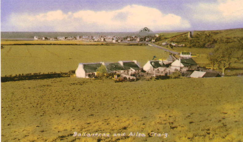 Garleffin Cottages, Ballantrae and the Ailsa Craig