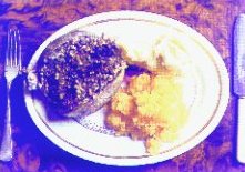 Haggis with bashed neeps and clampit tatties!
