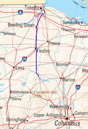 Route of the runaway freight train