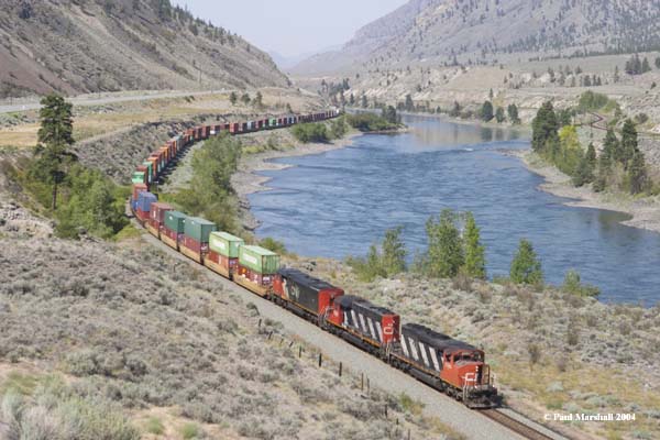 CN #5284 + #5232 + #2439 westbound at Martell - August 2004