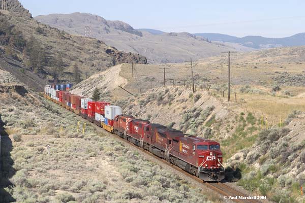 CP #9783 + #9113 + #5478 + #5904 eastbound at East Savona - August 2004