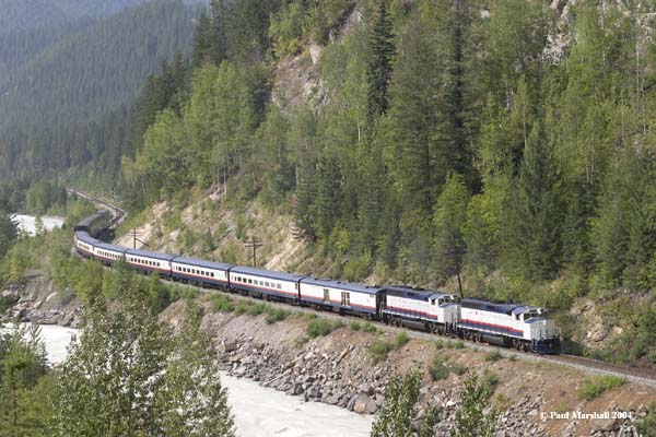 Rocky Mountaineer eastbound at Glenogle - August 2004