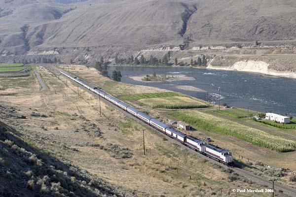 Rocky Mountaineer westbound at Walhachin - August 2004
