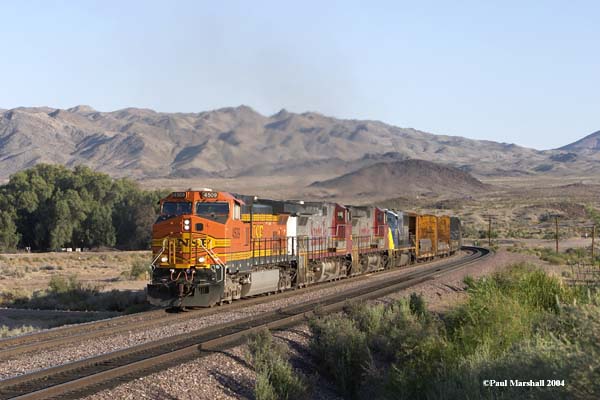 BNSF #4509 + #601 + #649 + CSX #8773 near Ibis - May 2004