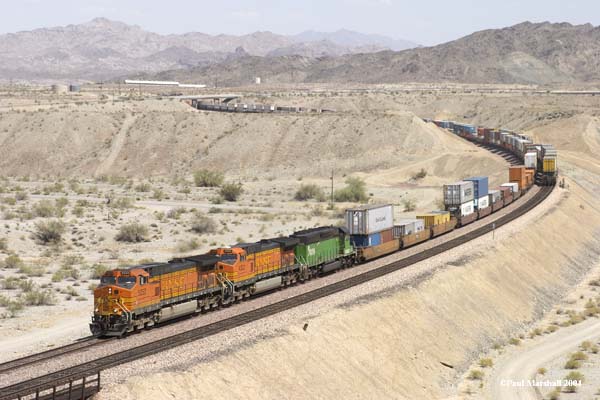 BNSF #5252 + #4322 + #7026 at Park Moabi, Needles - May 2004