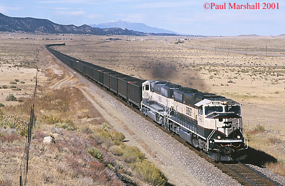 BNSF SD70 #9812 + 9688 at Aquila Oct 2001