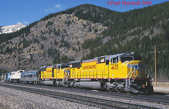 UP SD70's at Moffat Tunnel Oct 2001