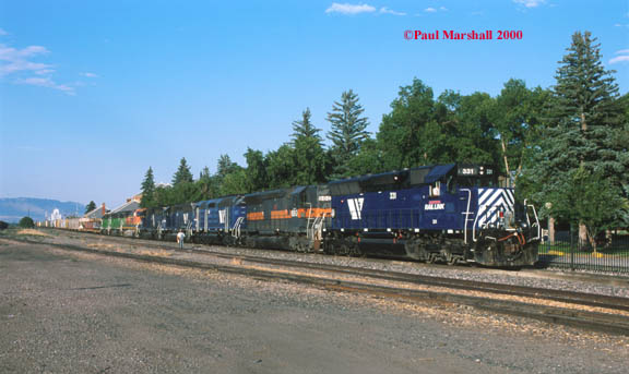 MRL SD45-2 #331 at Livingston - August 2000
