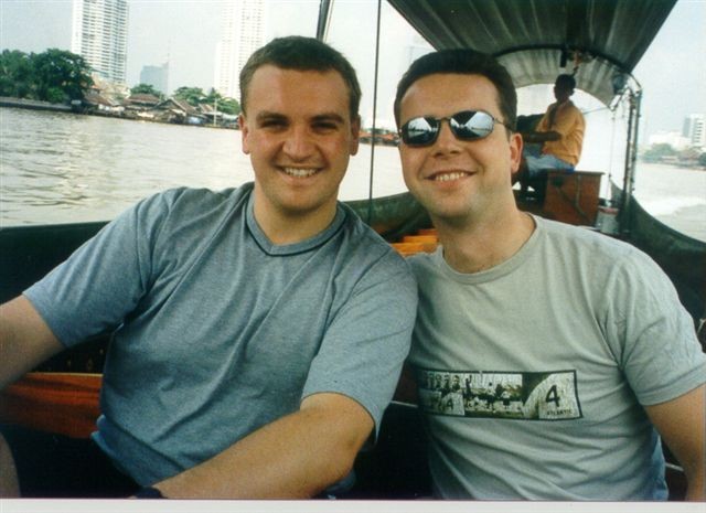 boat chums grinnin' away