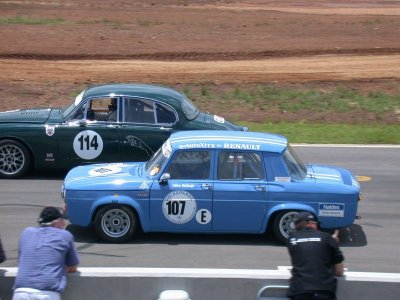 On the far side the Jaguar 42 litre of Peter Grove and the Renault Gordini